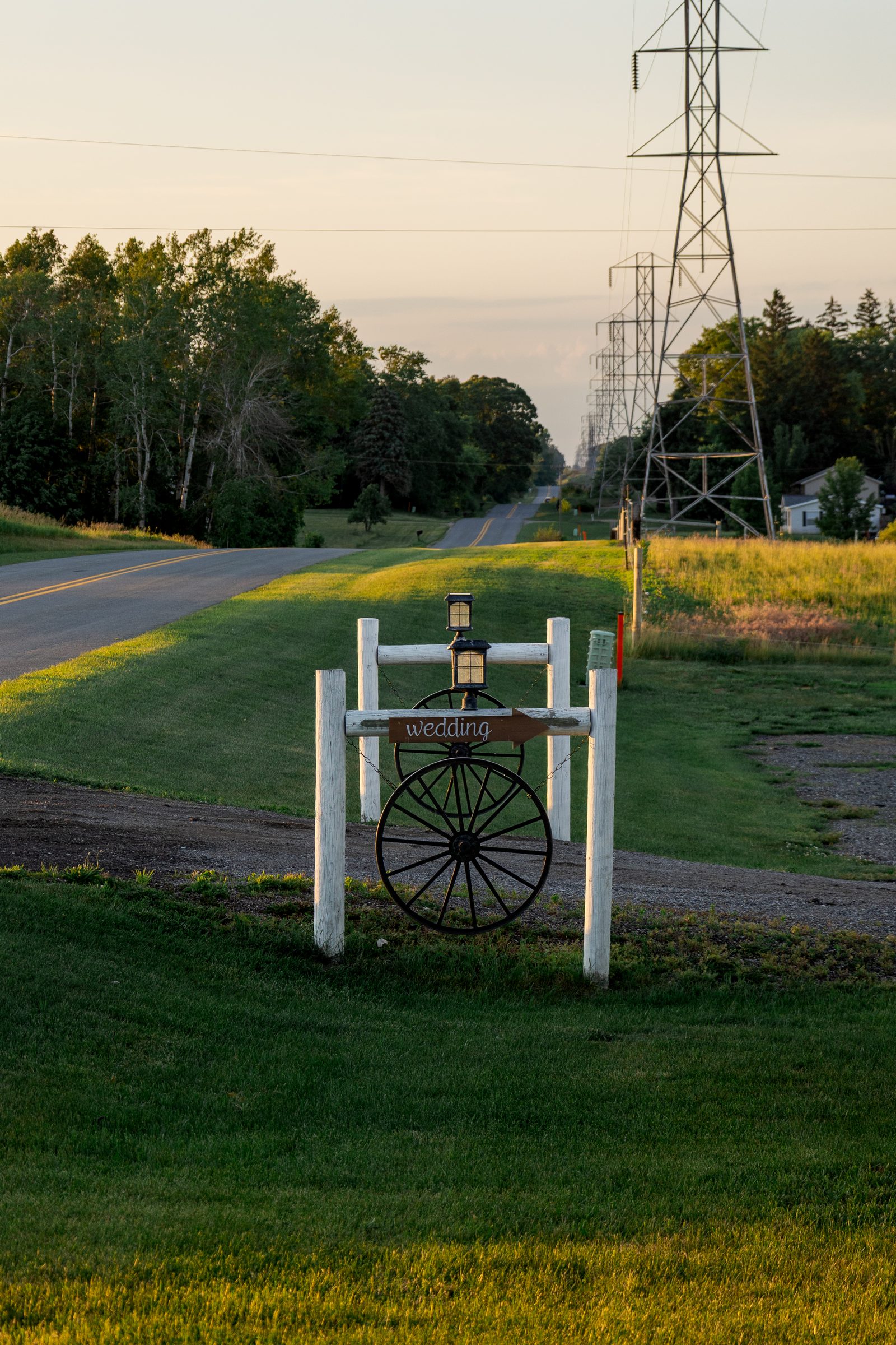 Wedding sign at the entrance to Ridge View Ranch in Kent City, Michigan